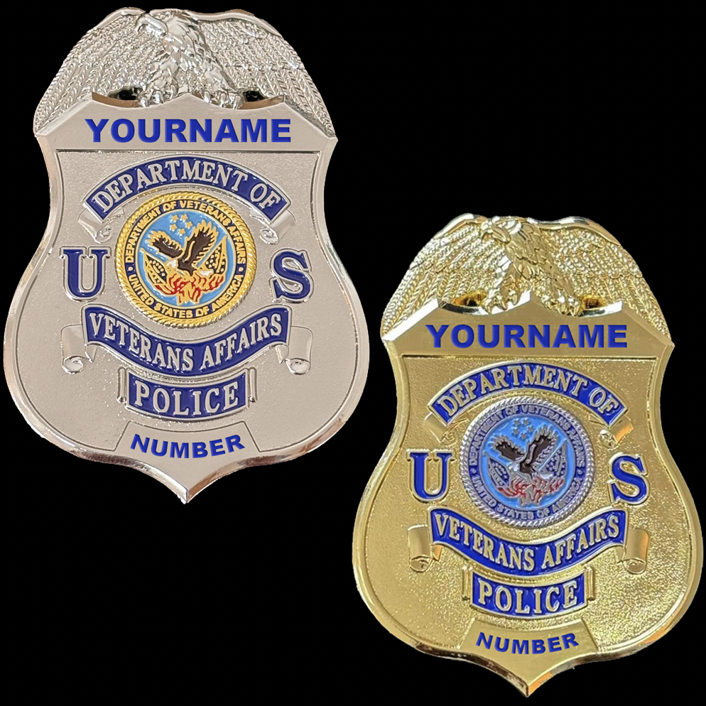 US Department Of Veterans Affair Police Badge Replica Movie Props Customizable Number & Name