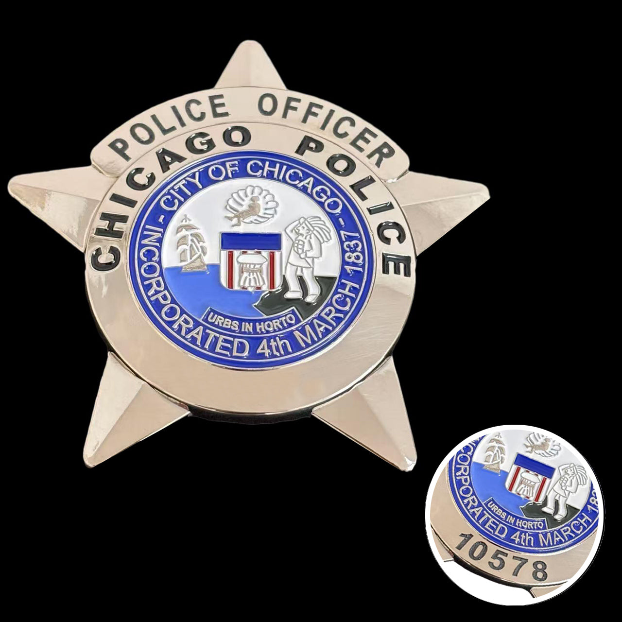 Chicago Police Officer CPD Badge Customizable Number