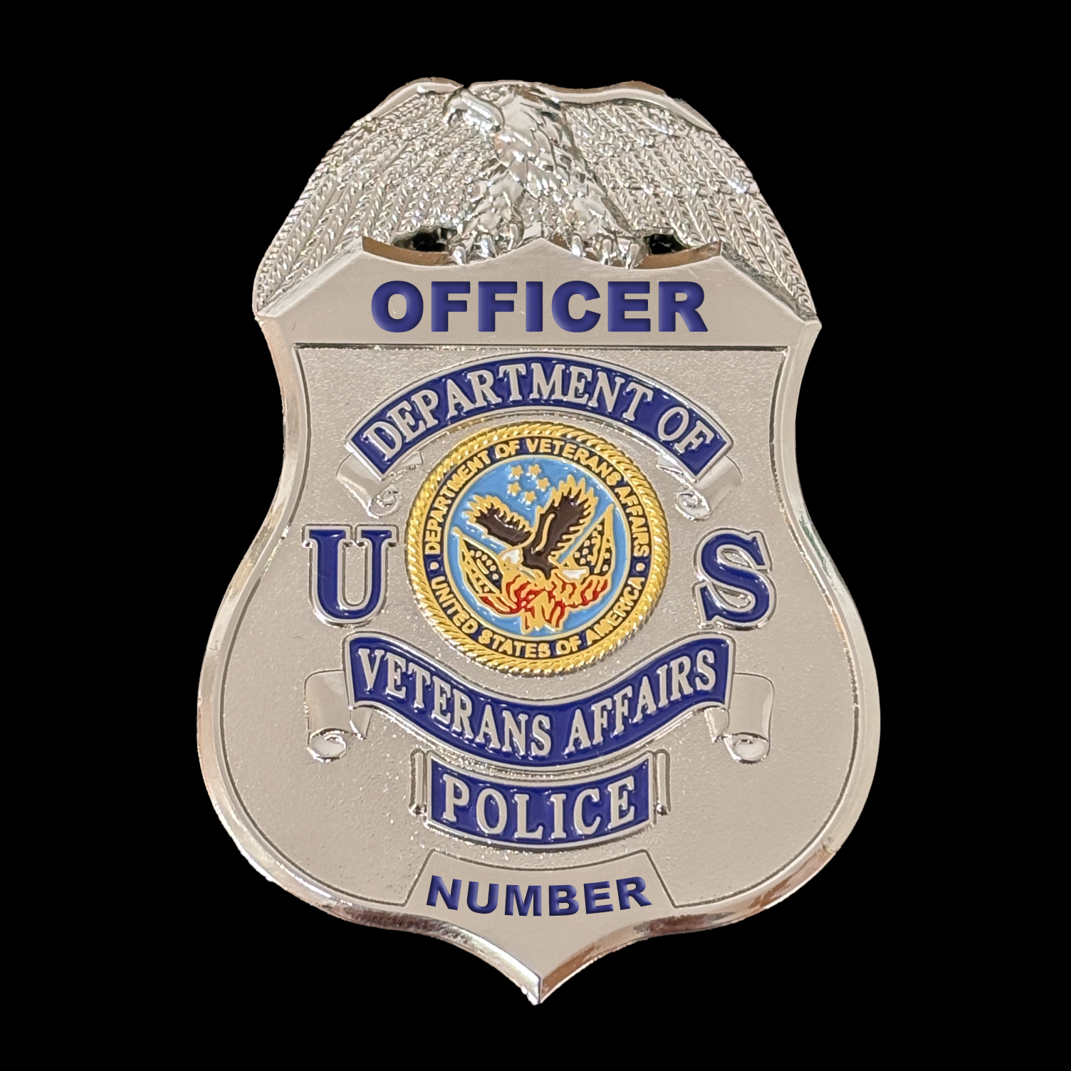 US Department Of Veterans Affair Police Badge Replica Movie Props Customizable Number & Name