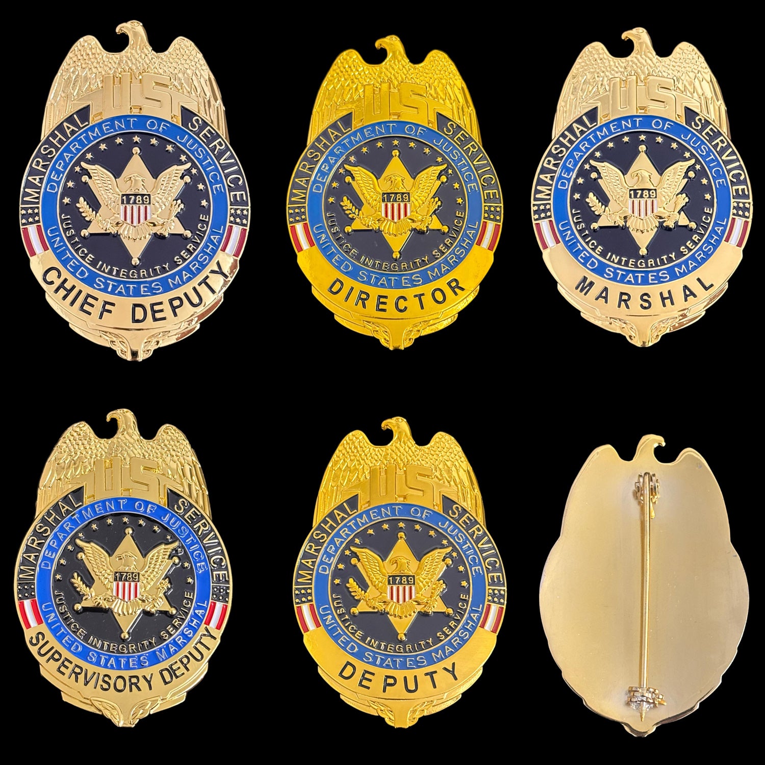 USMS US Marshal Service Badge Set Replica Movie Props