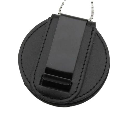 Genuine Leather Embedded Cut-out Holder For Round US MARSHAL & Other Police Badges