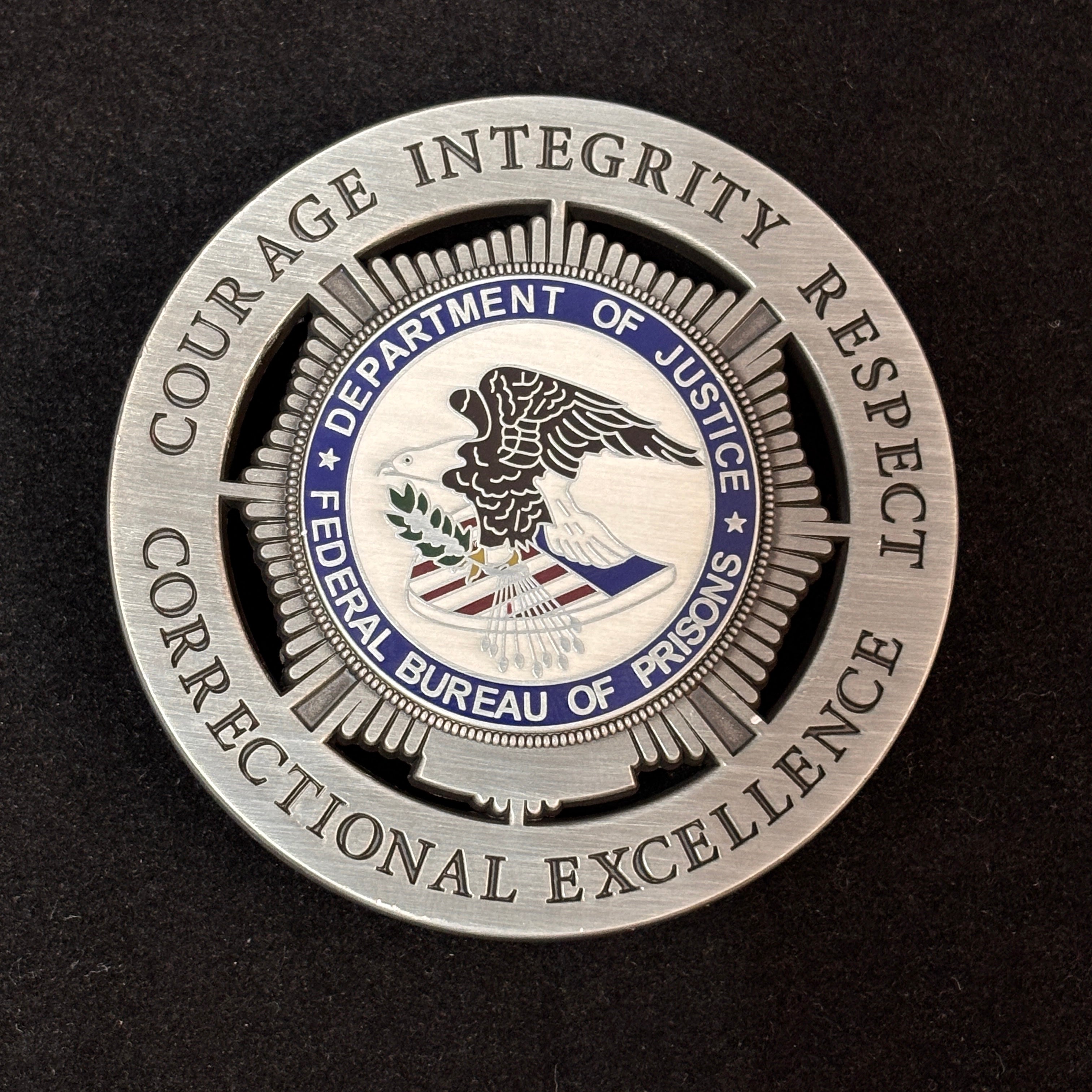 Department Of Justice Federal Bureau Of Prisons Badge Customizable Number