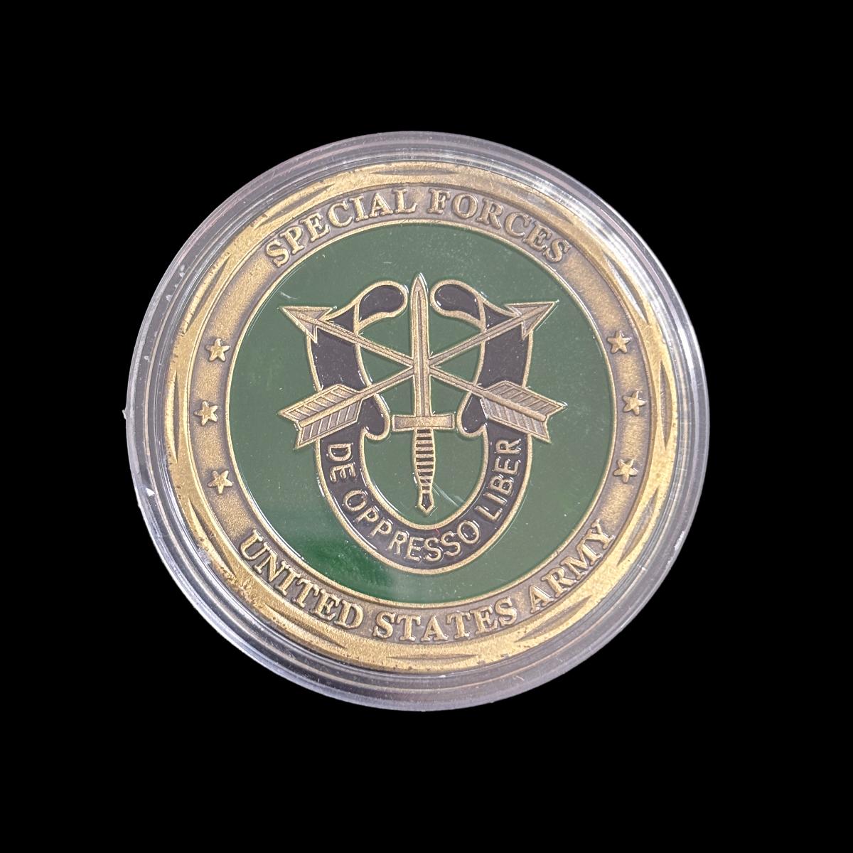 SPECIAL FORCES UNITED STATES ARMY FAITHFUL AND TRUE GREEN BERET Challenge Coin