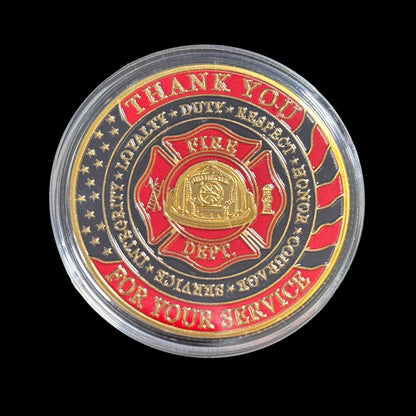 FIRE DEPT. FOR YOUR SERVICE Challenge Coin