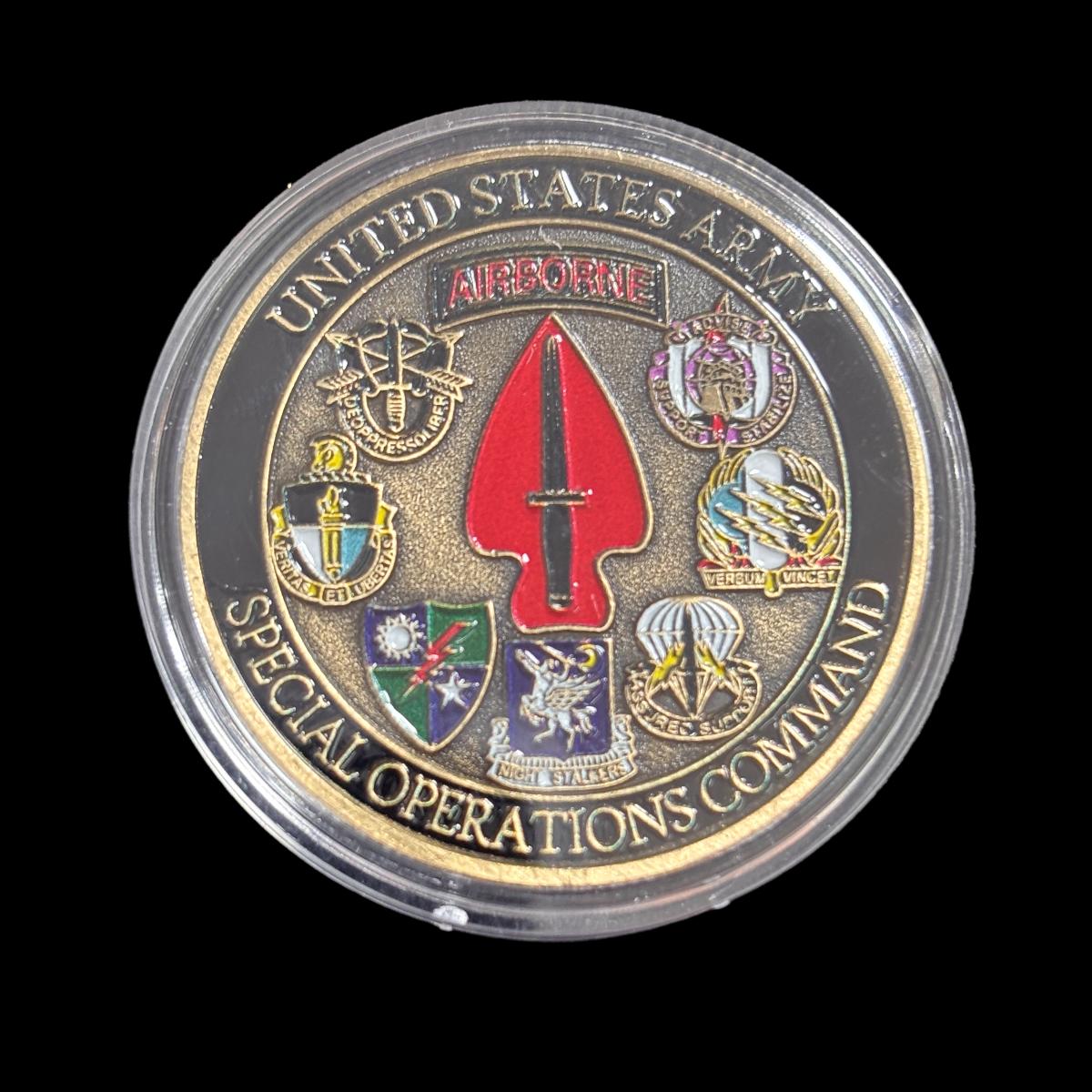 Command Challenge Coin UNITED STATES ARMY SPECIAL OPERATIONS COMMAND Challenge Coin ...
