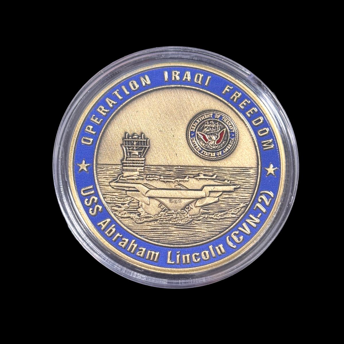 OPERATION IRAQI FREEDOM USS ABRAHAM LINCOIN (CVN-72) Challenge Coin