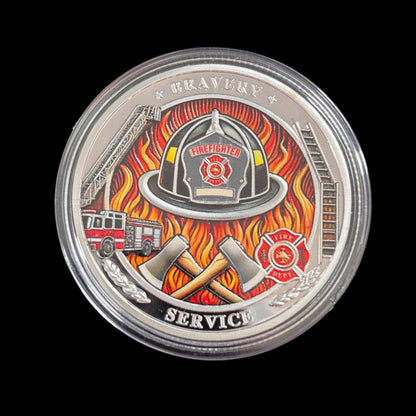 IN THE LINE OF FIRE STRENGTH IN UNITY FIREFIGHTER Challenge Coin