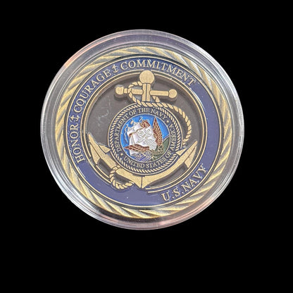 U.S. NAVY HONOR COURAGE COMMITMENT Challenge Coin