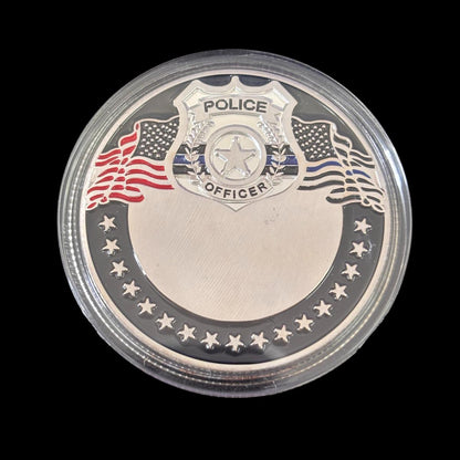 THE THIN BLUE LINE TOPROTECT AND TO SERVE POLICE OFFICER Challenge Coin