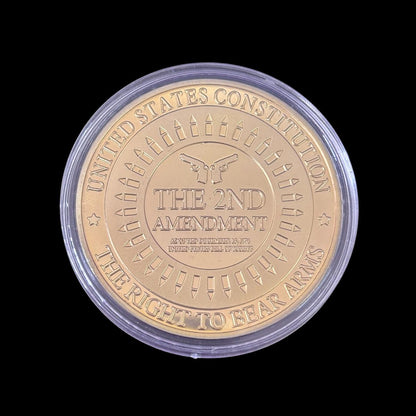 US CONSTITUTION THE RIGHT TO BEAR ARMS THE 2ND AMENDMENT THOMAS JEFFERSON Challenge Coin