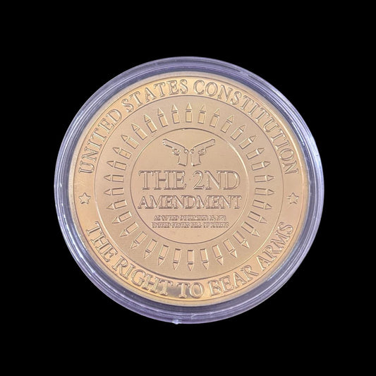 US CONSTITUTION THE RIGHT TO BEAR ARMS THE 2ND AMENDMENT THOMAS JEFFERSON Challenge Coin