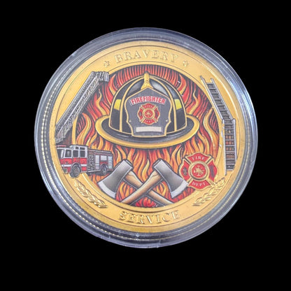 BRAVERY SERVICE FIREFIGHTER Challenge Coin