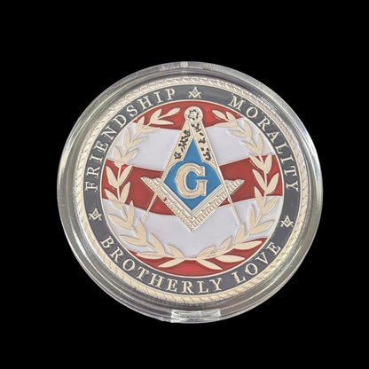 US FREEMASON MILITARY VETERAN FRIENDSHIP MORALITY BROTHERLY LOVE Challenge Coin