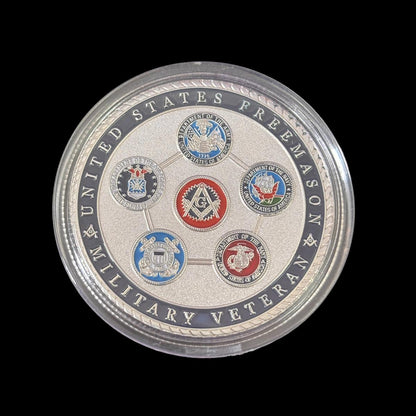 US FREEMASON MILITARY VETERAN FRIENDSHIP MORALITY BROTHERLY LOVE Challenge Coin