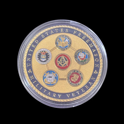 US FREEMASON MILITARY VETERAN FRIENDSHIP MORALITY BROTHERLY LOVE Challenge Coin