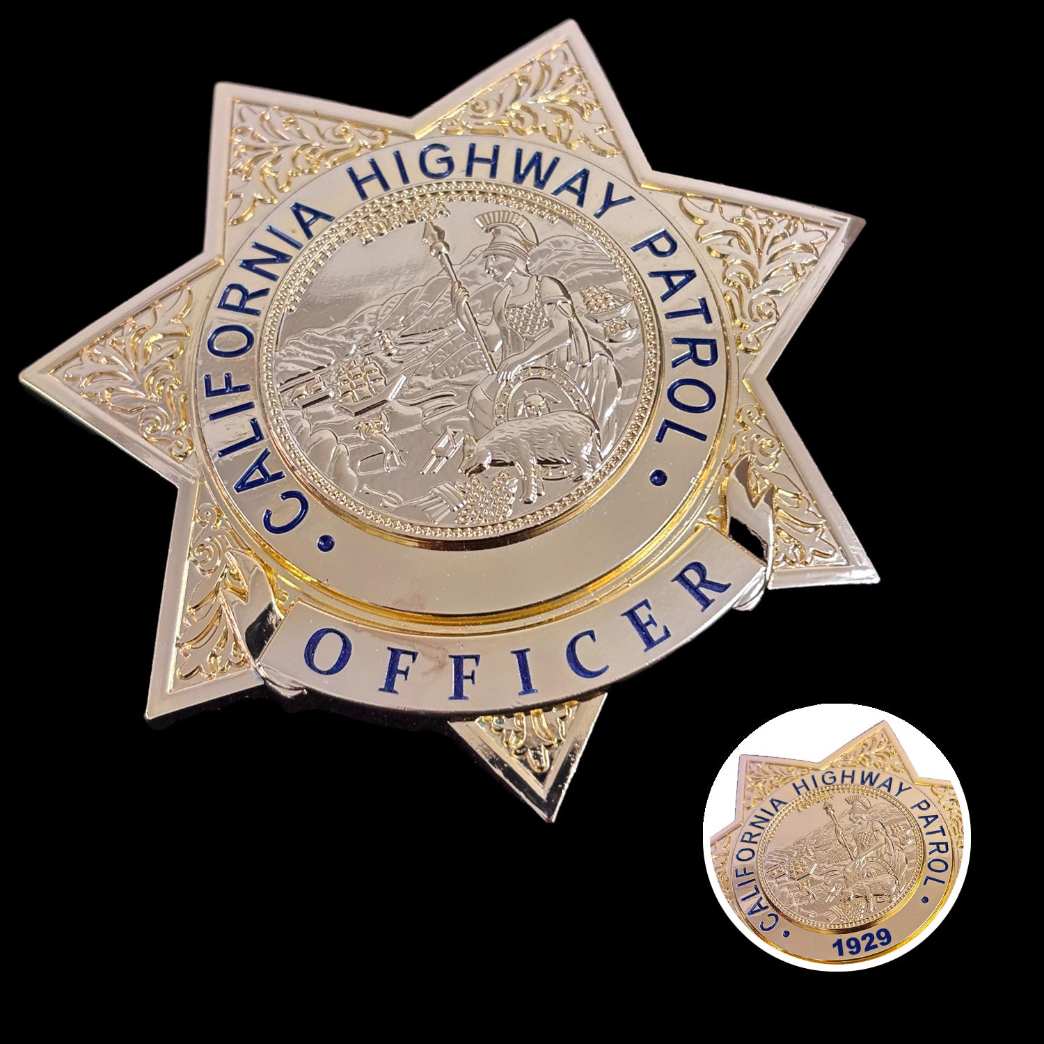 US CHP Officer California Highway Patrol Badge Replica Movie Props Customizable Number