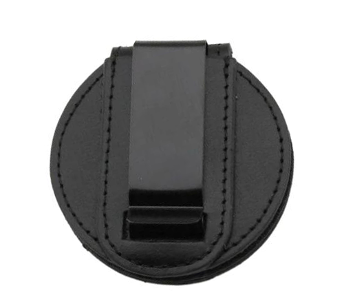 Genuine Leather Embedded Cut-out Holder For Round US MARSHAL & Other Police Badges