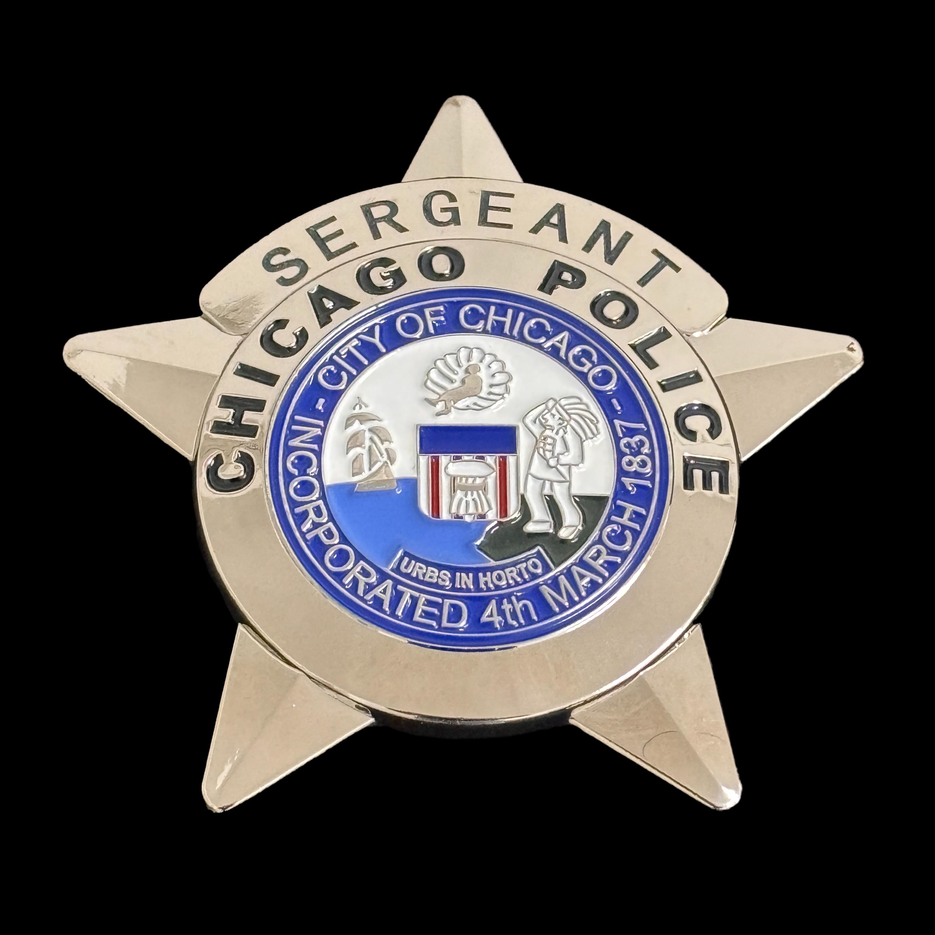 CPD Chicago Police Sergeant Badge Replica Movie Props