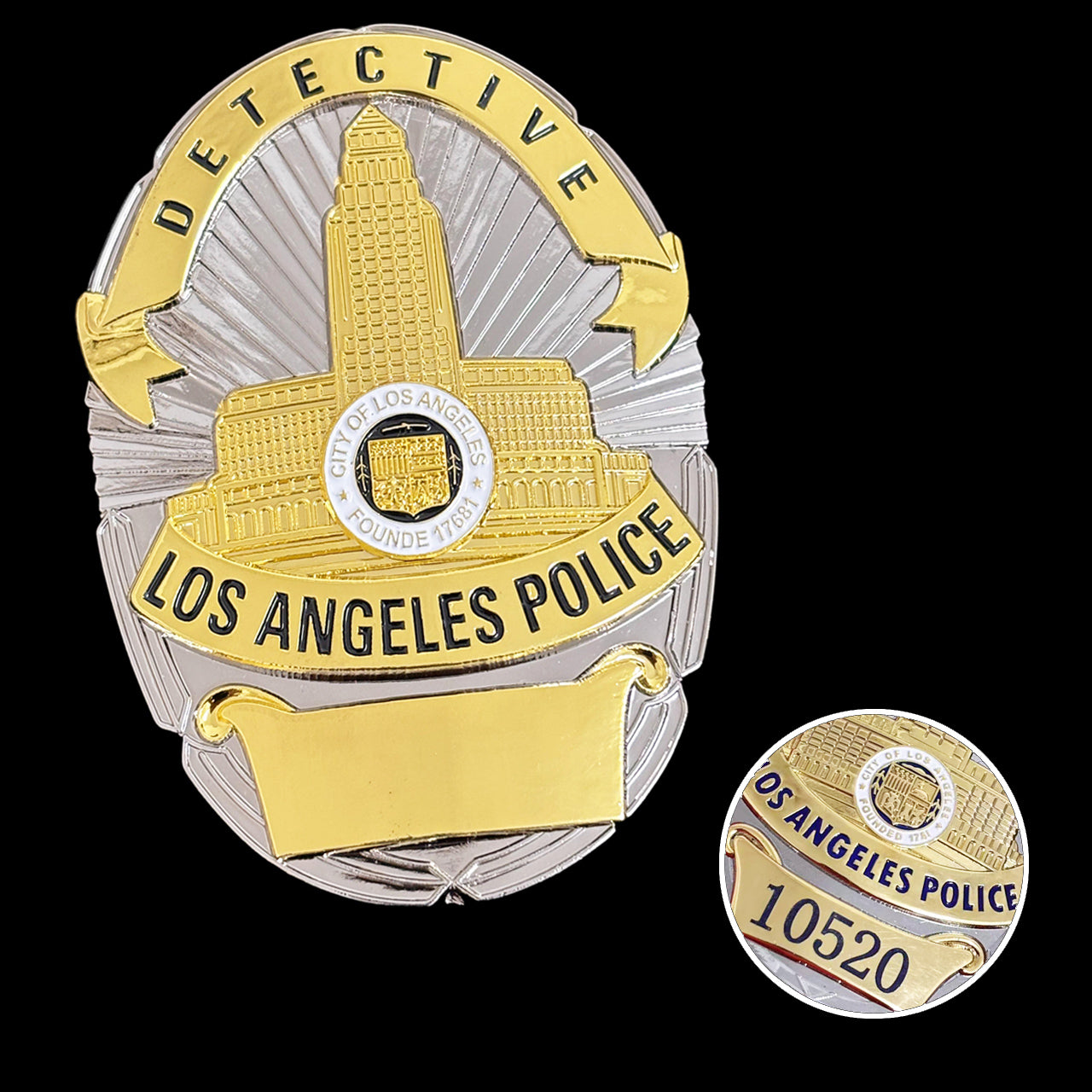 LAPD Los Angeles Detective Police Office Badge Customizable Number