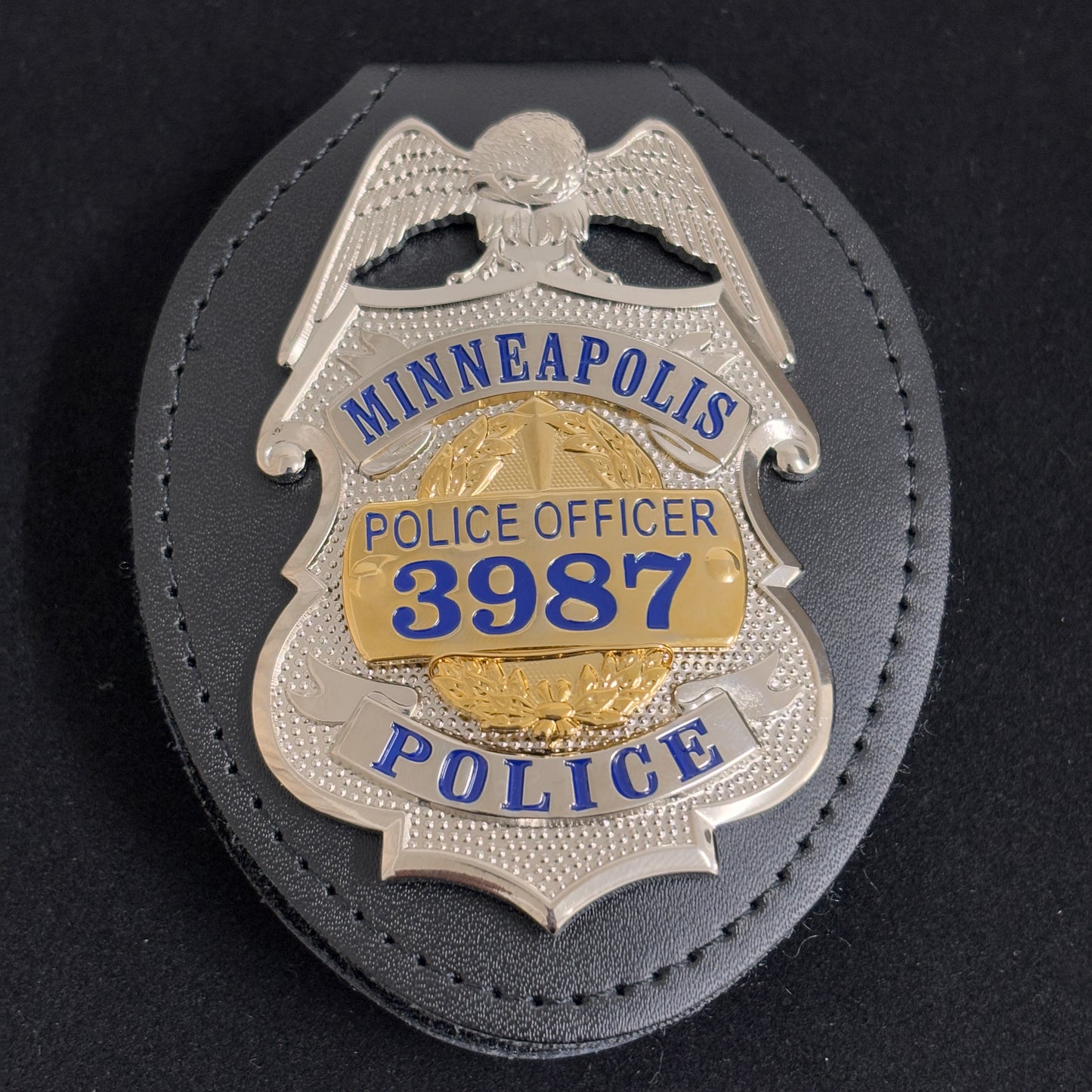 US MPD Minneapolis Police Officer Badge Replica Movie Props Customizable Number